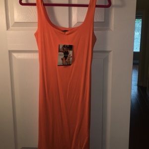 Orange body con dress